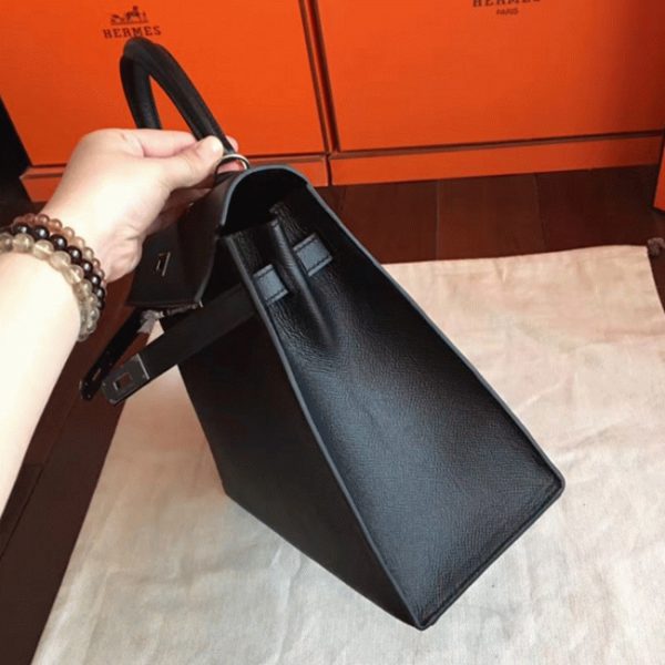 Réplique Sac à main Hermès Kelly Sellier 32cm Noir Epsom – Image 2