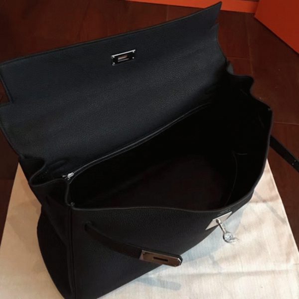 Réplique Sac à main Hermès Kelly Retourne 40cm Noir Clémence – Image 4