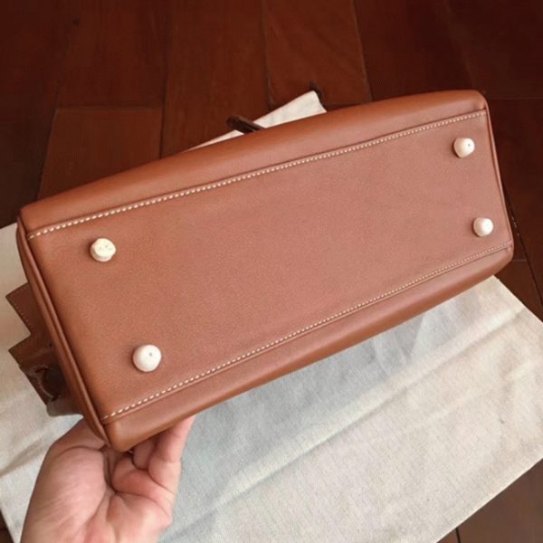 Fausse Sac à main Hermès Kelly Retourne 32cm Marron Swift – Image 6