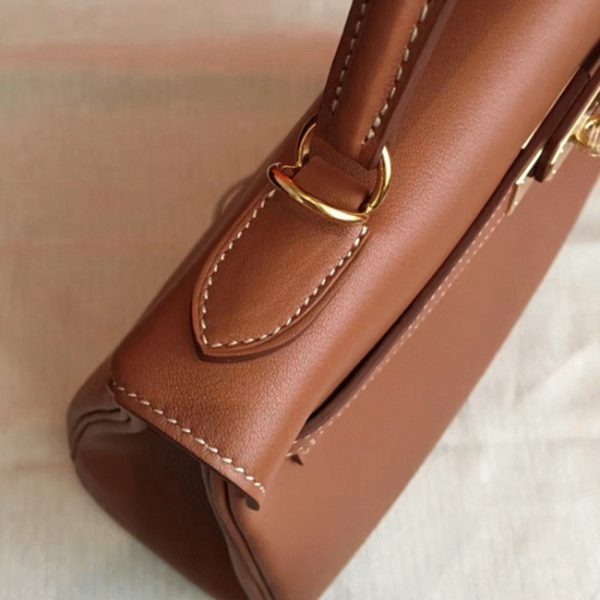 Fausse Sac à main Hermès Kelly Retourne 32cm Marron Swift – Image 5