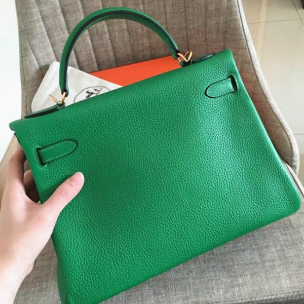 Contrefaçon Sac à main Hermès Kelly Retourne 32cm Bambou Clémence – Image 3