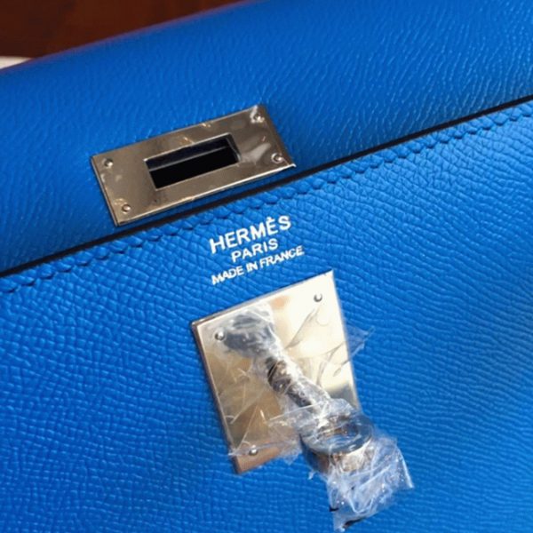 Fausse Sac à main Hermès Kelly Sellier 32cm Bleu Epsom – Image 4