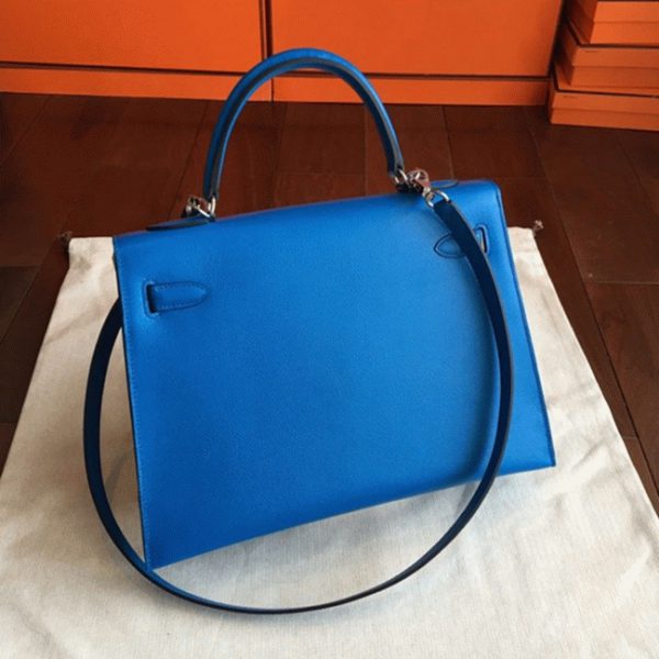 Fausse Sac à main Hermès Kelly Sellier 32cm Bleu Epsom – Image 3