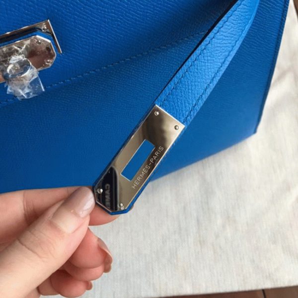 Fausse Sac à main Hermès Kelly Sellier 32cm Bleu Epsom – Image 2