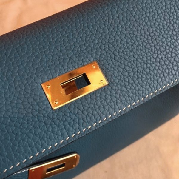 Réplique Sac à main Hermès Kelly Retourne 32cm Bleu Jean Clémence – Image 5