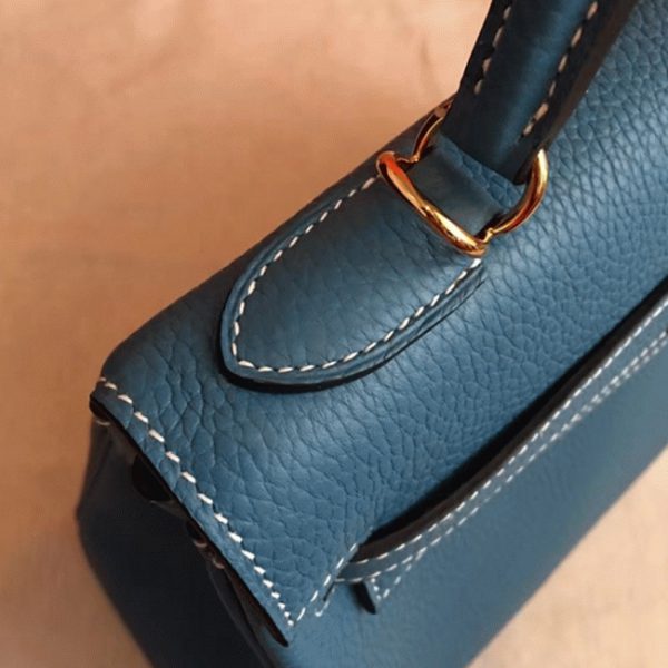 Réplique Sac à main Hermès Kelly Retourne 32cm Bleu Jean Clémence – Image 4