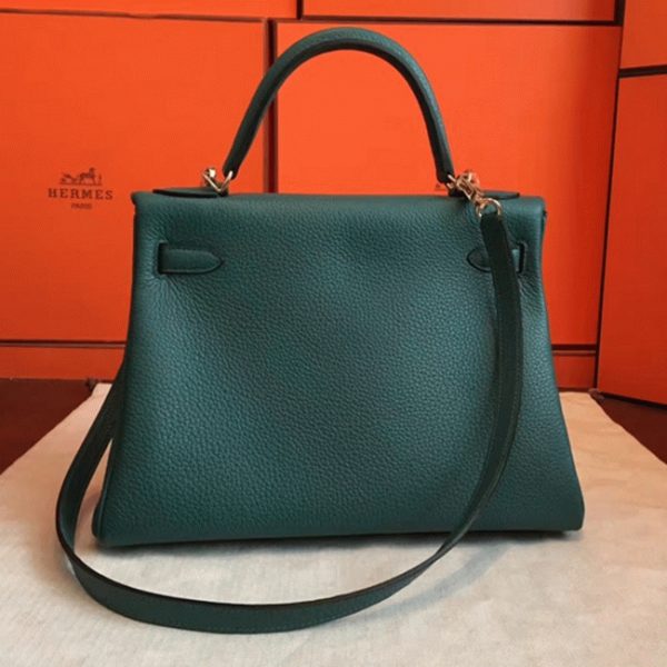 Contrefaçon Sac à main Hermès Kelly Retourne 32cm Malachite Clémence – Image 2