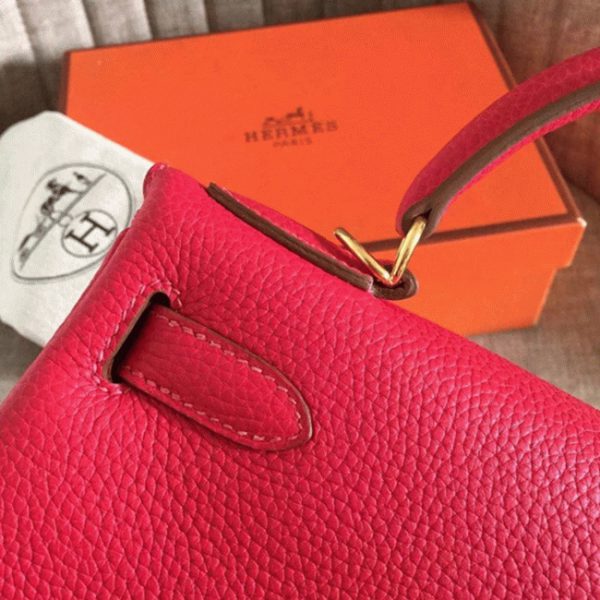 Fausse Sac à main Hermès Kelly Retourne 32cm Rouge Clémence – Image 8