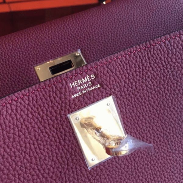 Réplique Sac à main Hermès Kelly 35cm Bordeaux Clémence – Image 7