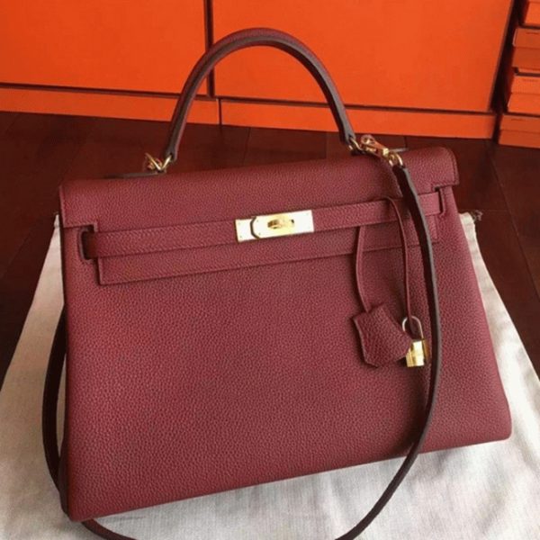 Réplique Sac à main Hermès Kelly 35cm Bordeaux Clémence