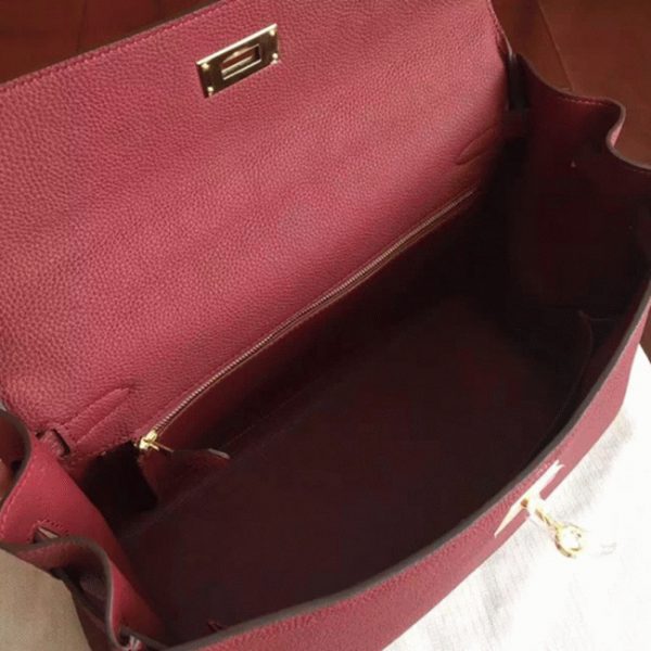 Réplique Sac à main Hermès Kelly 35cm Bordeaux Clémence – Image 3
