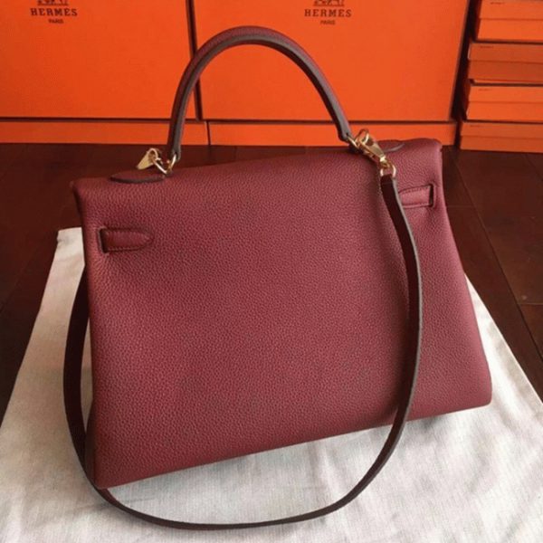 Réplique Sac à main Hermès Kelly 35cm Bordeaux Clémence – Image 2