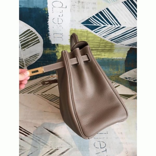 Contrefaçon Sac à main Hermès Kelly 35cm Taupe Clémence – Image 8