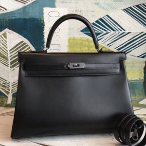 Contrefaçon Sac à main Hermès Kelly 35cm Noir Box