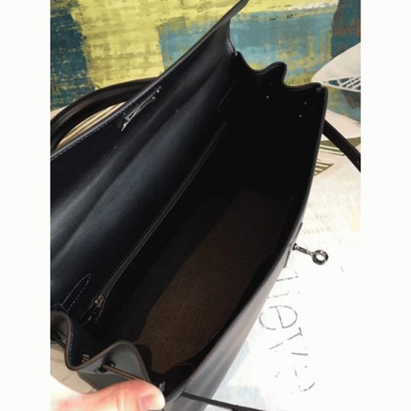 Contrefaçon Sac à main Hermès Kelly 35cm Noir Box – Image 6