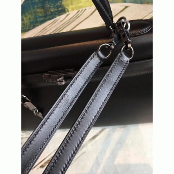 Contrefaçon Sac à main Hermès Kelly 35cm Noir Box – Image 5