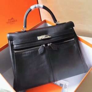 Fausse Sac à main Hermès Kelly Lakis 35cm Noir