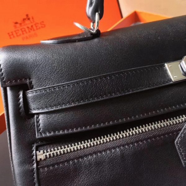 Fausse Sac à main Hermès Kelly Lakis 35cm Noir – Image 5