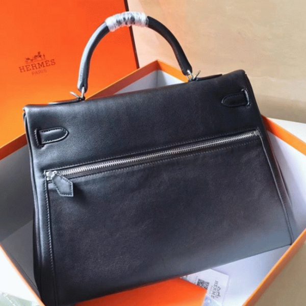 Fausse Sac à main Hermès Kelly Lakis 35cm Noir – Image 4