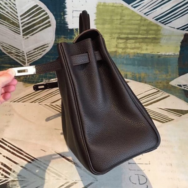 Réplique Sac à main Hermès Kelly 35cm Café Clémence – Image 6
