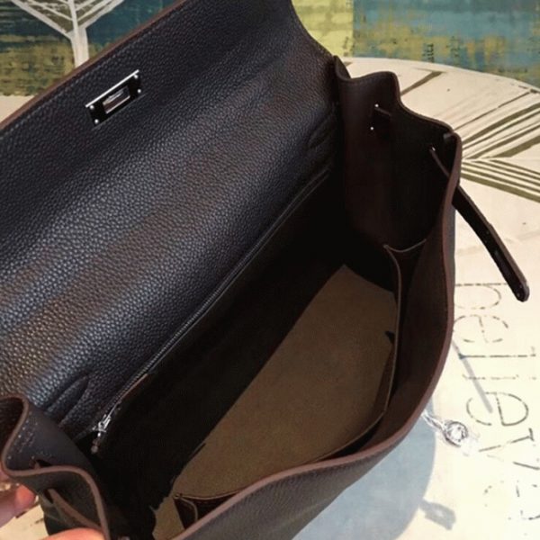 Réplique Sac à main Hermès Kelly 35cm Café Clémence – Image 4