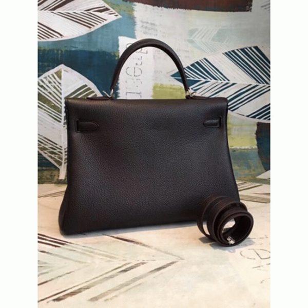 Réplique Sac à main Hermès Kelly 35cm Café Clémence – Image 3