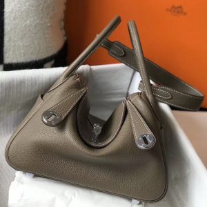 Réplique Designer Sac Lindy 26cm Hermès Gris Taupe