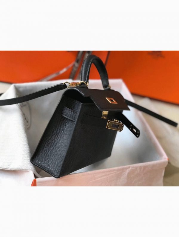 Réplique Sac Kelly Mini II Hermès Noir – Image 5