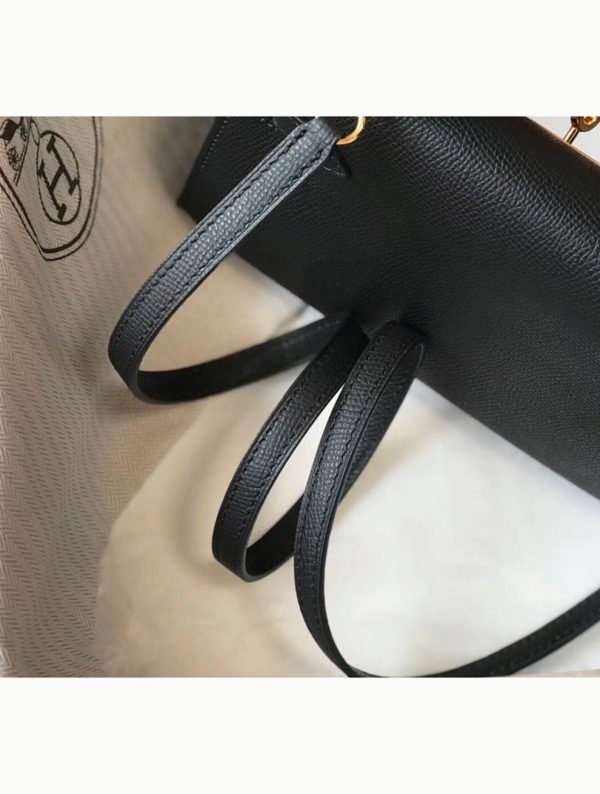 Réplique Sac Kelly Mini II Hermès Noir – Image 6