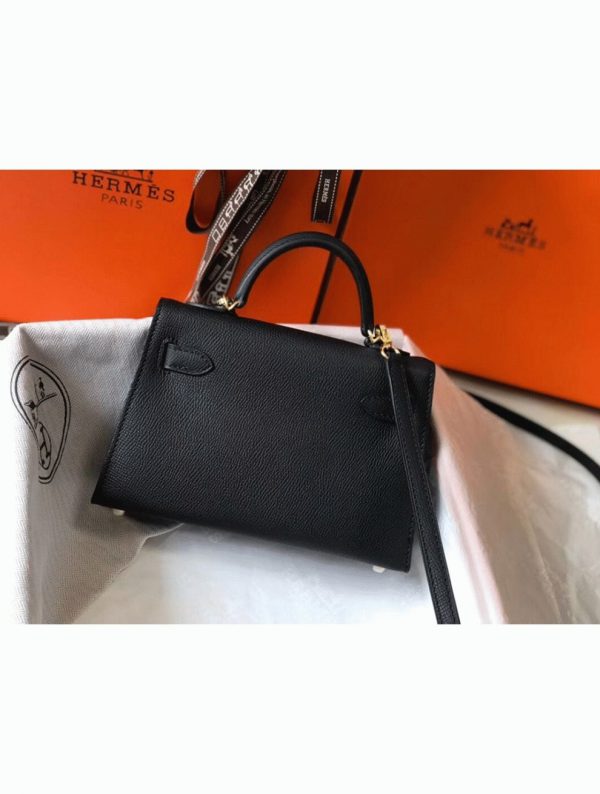 Réplique Sac Kelly Mini II Hermès Noir – Image 8