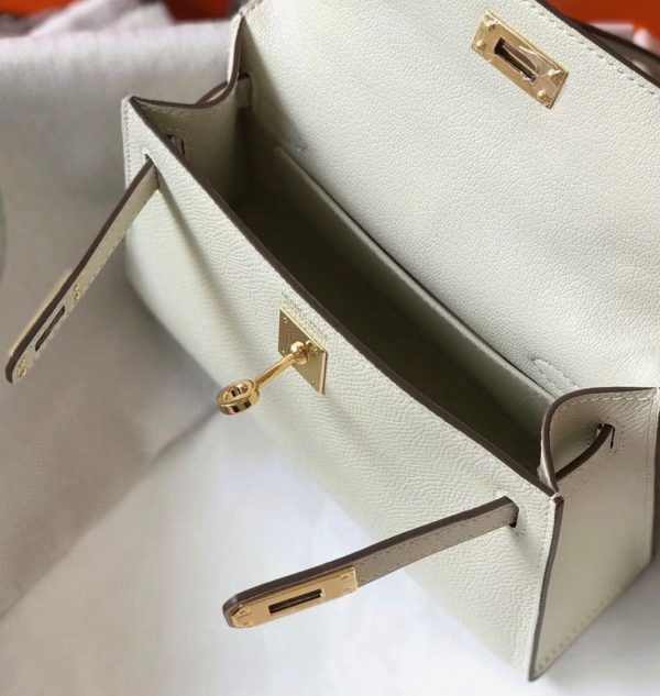 Réplique Sac Kelly Mini II Hermès Blanc – Image 7