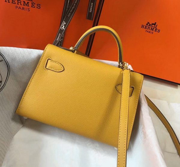 Réplique Hermes Kelly Mini II sac jaune – Image 2