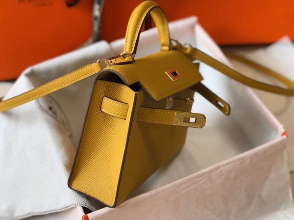 Réplique Hermes Kelly Mini II sac jaune – Image 3
