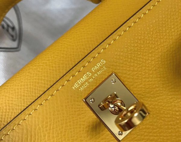 Réplique Hermes Kelly Mini II sac jaune – Image 4