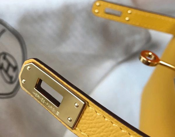 Réplique Hermes Kelly Mini II sac jaune – Image 5