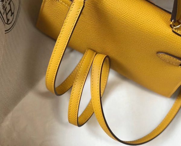 Réplique Hermes Kelly Mini II sac jaune – Image 7