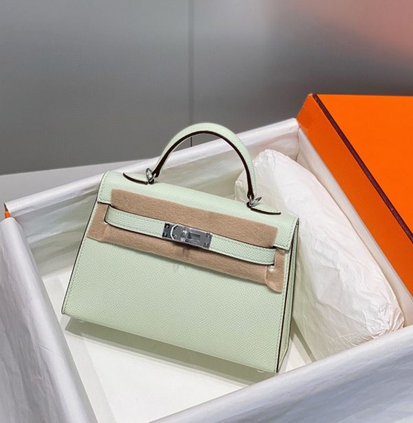 Réplique Sac Kelly Mini II Hermès Vert Fizz – Image 2