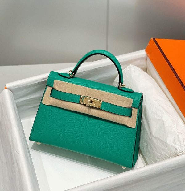 Faux Sac Kelly Mini II Hermès Vert Jade – Image 2