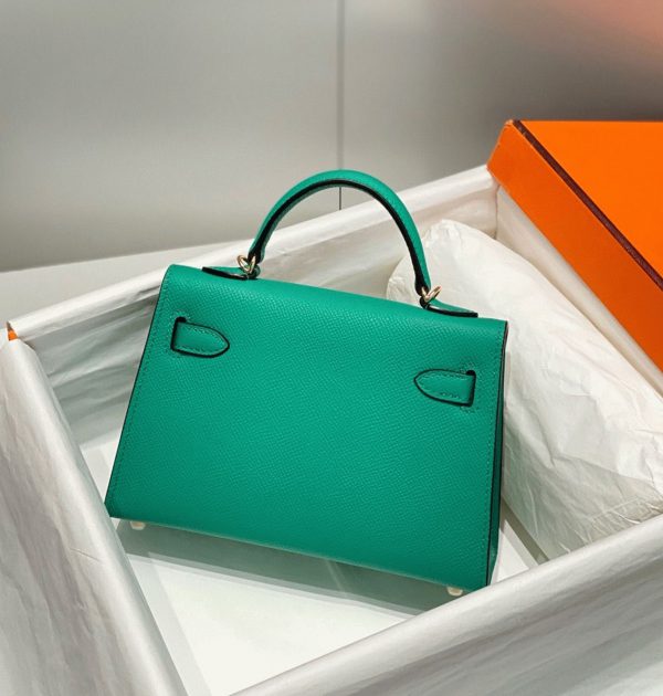 Faux Sac Kelly Mini II Hermès Vert Jade – Image 3