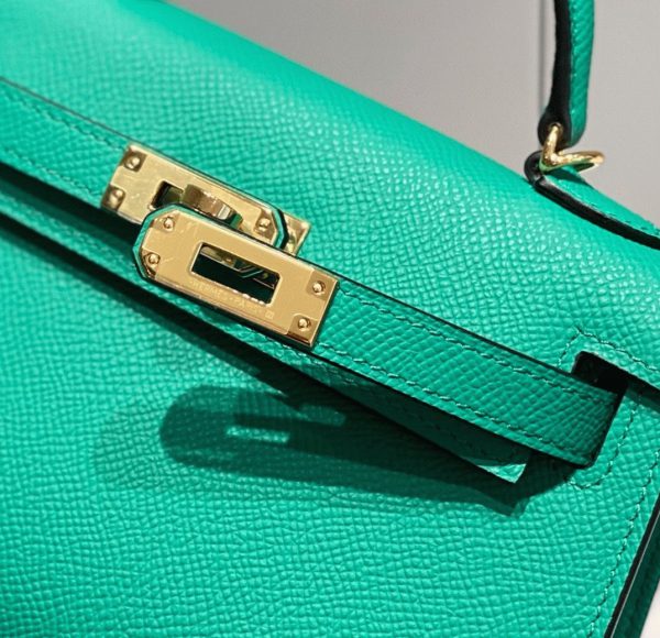 Faux Sac Kelly Mini II Hermès Vert Jade – Image 5