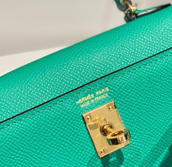 Faux Sac Kelly Mini II Hermès Vert Jade – Image 7