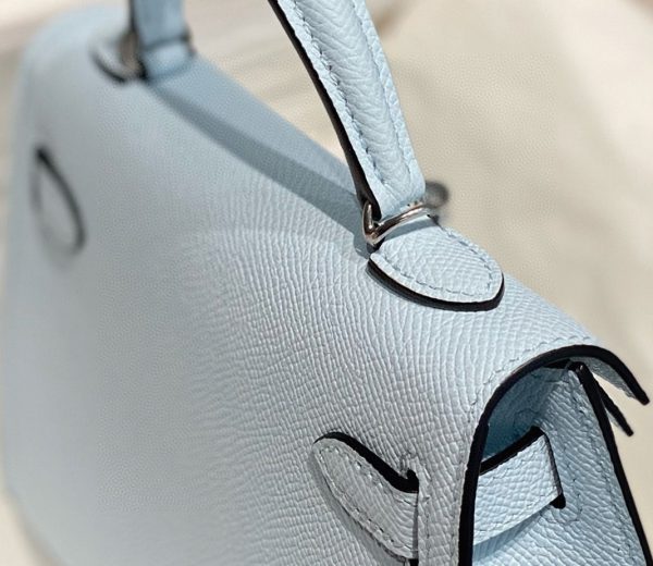 Faux Sac Kelly Mini II Hermès Bleu Brume – Image 8