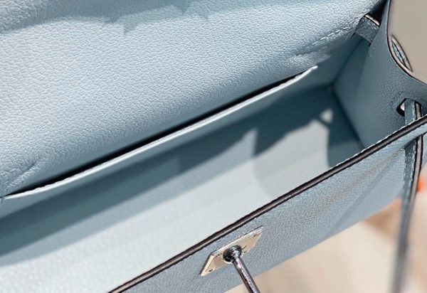 Faux Sac Kelly Mini II Hermès Bleu Brume – Image 9