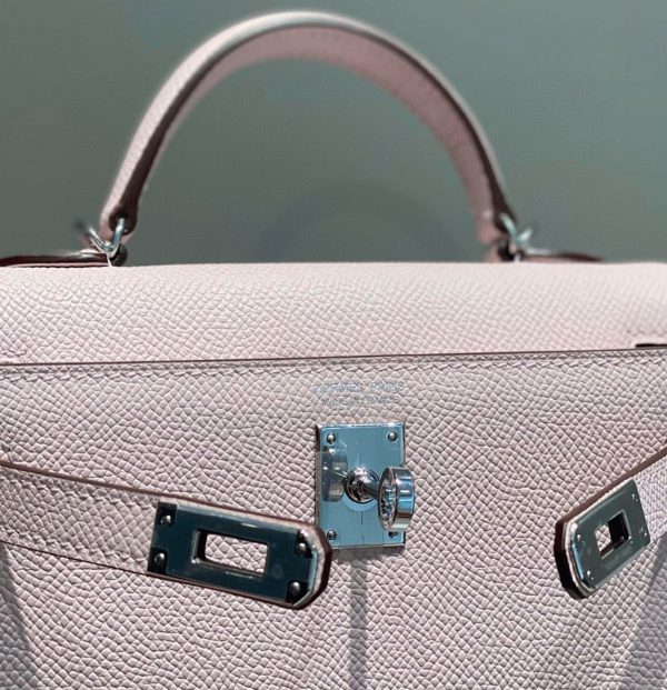 Réplique Sac Kelly Mini II Hermès Mauve Pale – Image 7