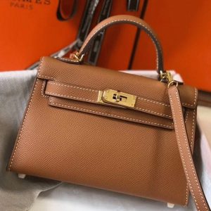Réplique Sac Kelly Mini II Hermès Or