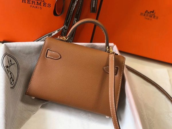 Réplique Sac Kelly Mini II Hermès Or – Image 2