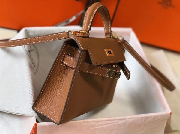Réplique Sac Kelly Mini II Hermès Or – Image 4