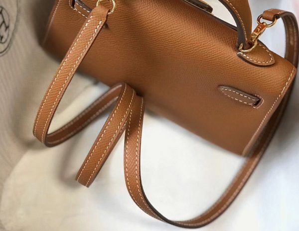 Réplique Sac Kelly Mini II Hermès Or – Image 5