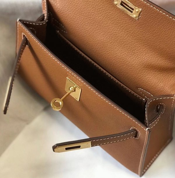 Réplique Sac Kelly Mini II Hermès Or – Image 8