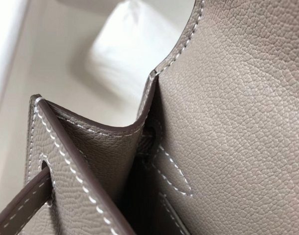 Faux Sac Kelly Mini II Hermès Gris Asphalte – Image 8